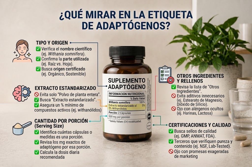 Qué buscar en la etiqueta de un adaptógeno
