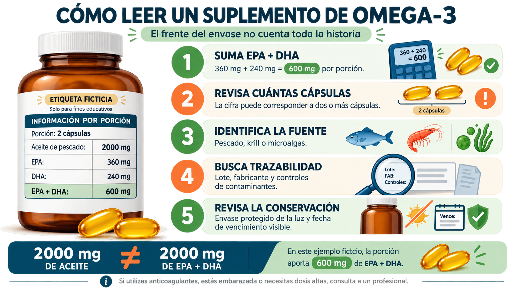 Cómo leer la etiqueta de un Omega-3