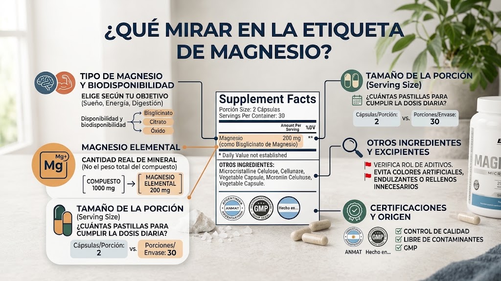Cómo leer el magnesio elemental en la etiqueta