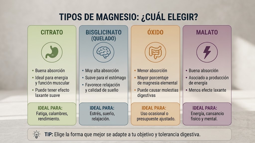 Tipos de magnesio y sus principales funciones