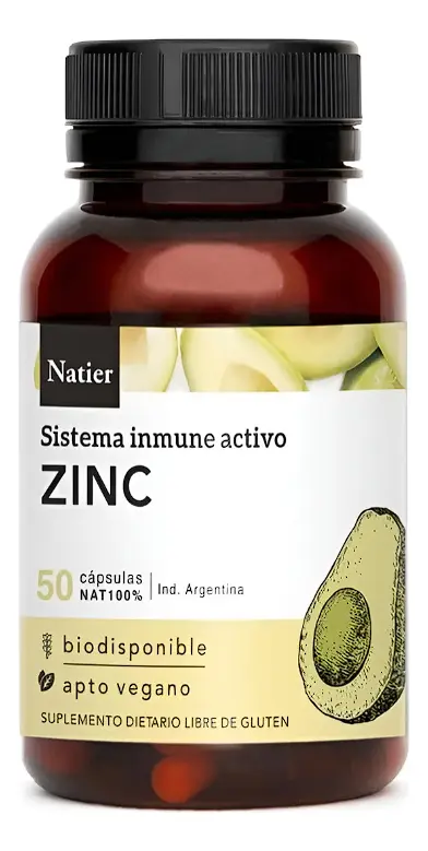 Cápsulas Zinc Sistema Inmune Activo X 50 - Natier Sabor Sin sabor