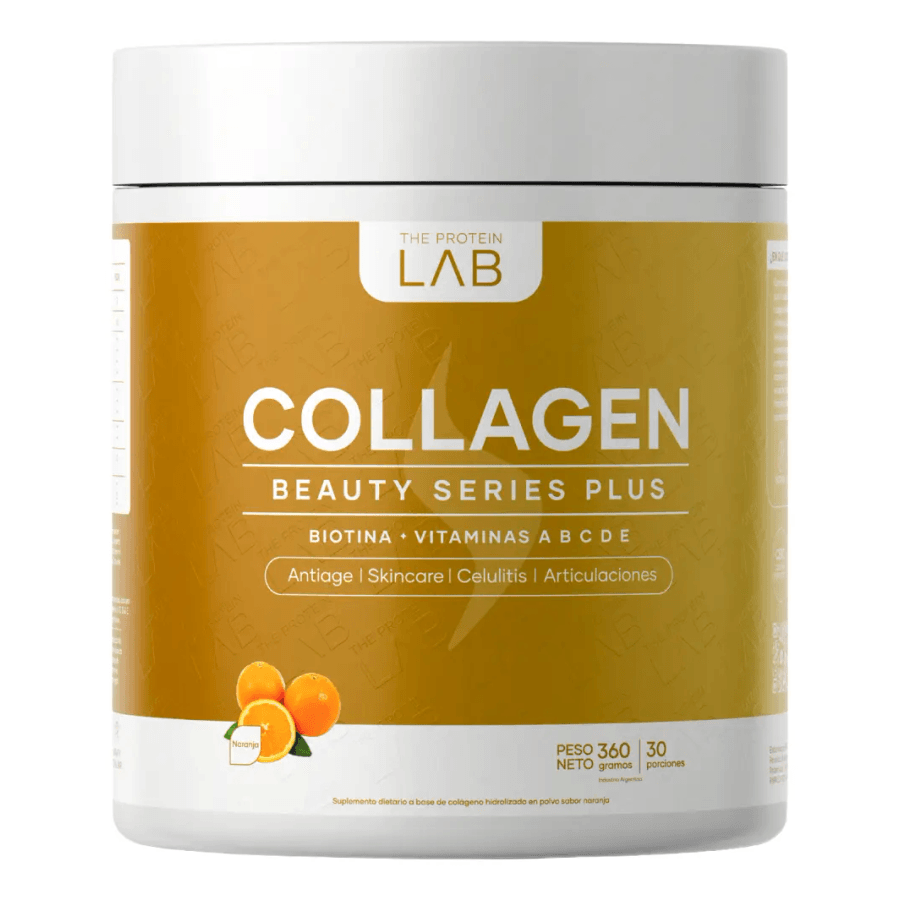 Colágeno Hidrolizado Beauty Plus 360g Ácido Hialuronico Biotina CoQ10 The Protein Lab Sabor Naranja