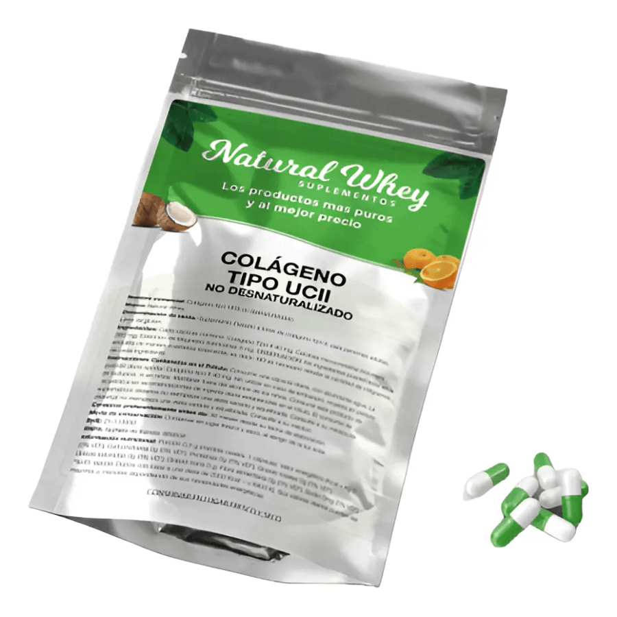 Colageno Tipo 2 UCII No Desnaturalizado Natural Whey Suplementos Doypack con 60 Cápsulas