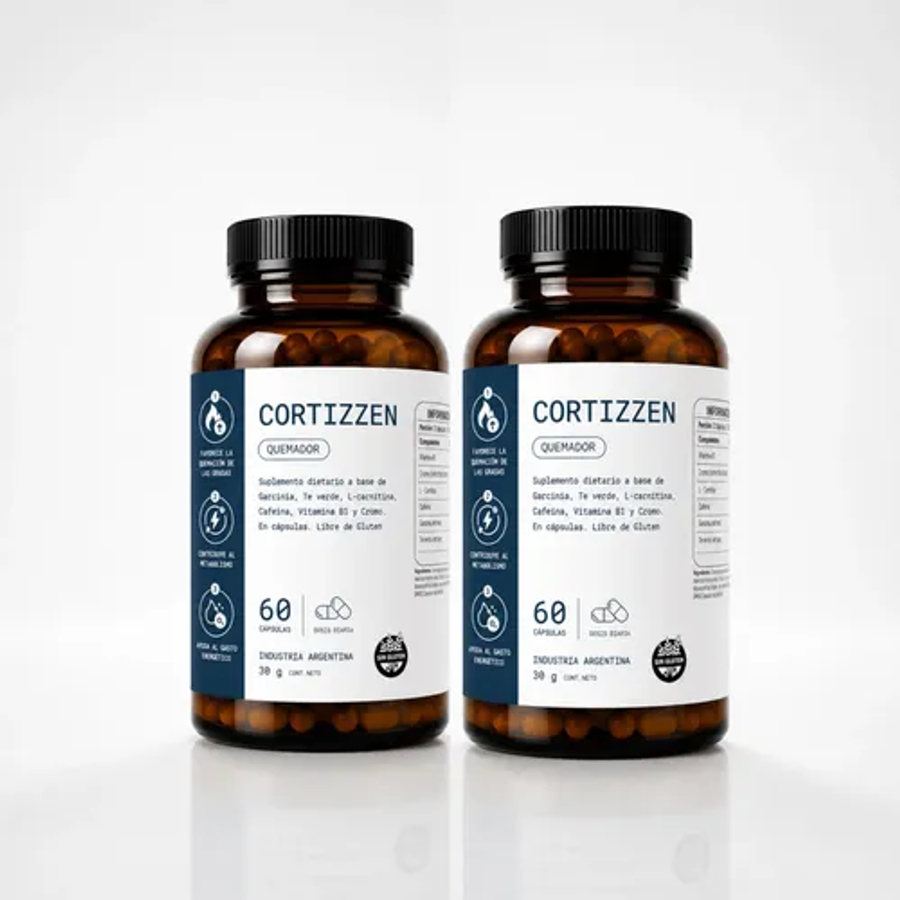 Cortizzen Quemador Grasas Rapido Natural Cortisol Pack X2