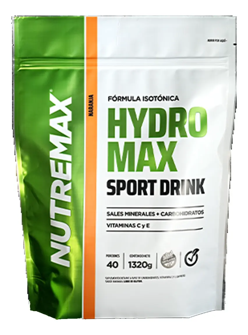 Hydromax 1320grs Carbohidra Potasio Electrolitos Nutremax Naranja