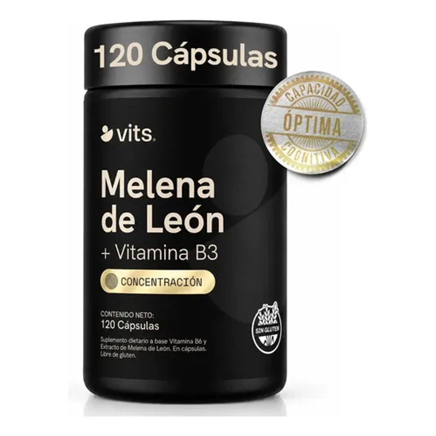 Melena De León 1000 Mg 120 Cápsulas Suministro Para 2 Meses - Concentración, Memoria, Claridad Mental - Hongo Adaptógeno Melena De León Cuerpo Fructífero