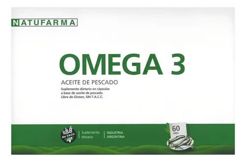 Omega 3 Aceite De Pescado 60 Comp Sin Tacc Apto Celiacos Sabor Sin Sabor
