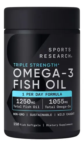 Omega 3 Aceite de Pescado Cápsulas Sports Research Sin Sabor 150 Caps