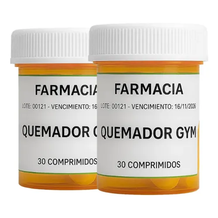 Pack X2 Quemador De Grasa Natural Gym X30 Comp Frasco