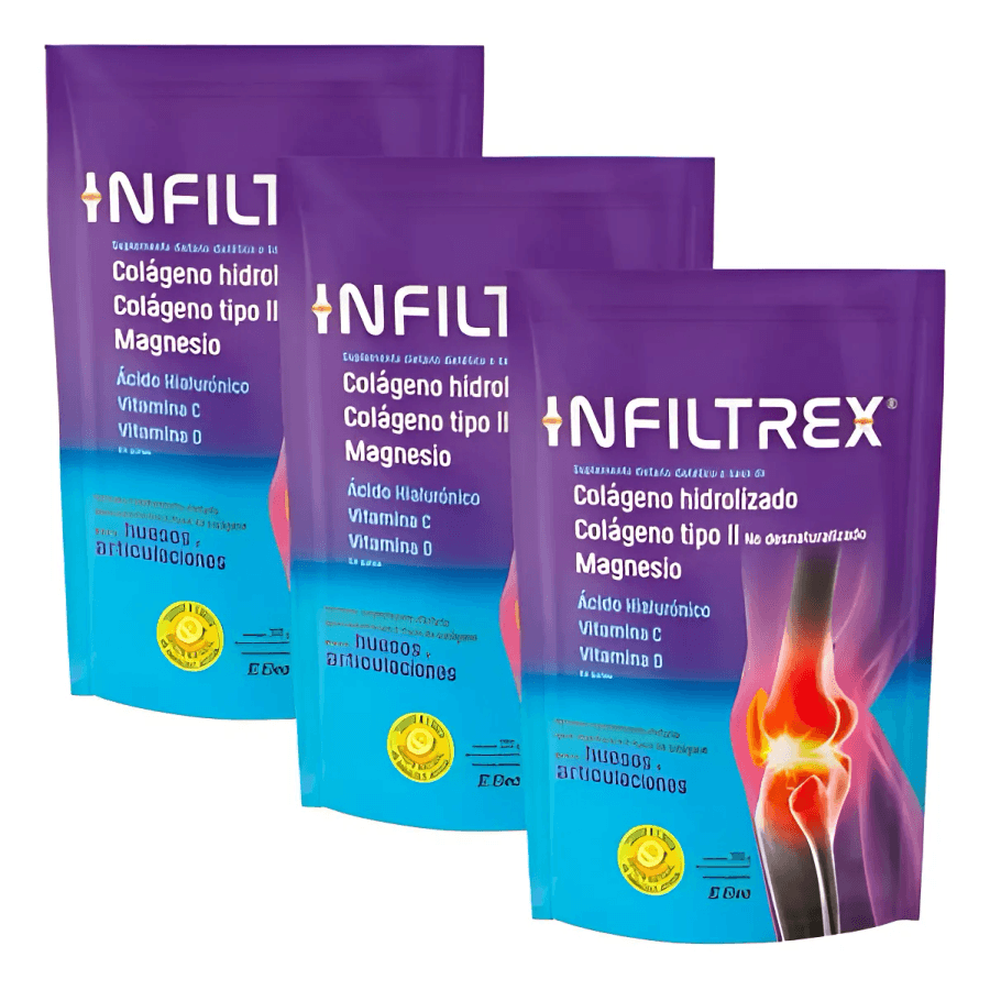 PACK X3 Suplemento en polvo Infiltrex Dietario Colágeno sabor limón x 300g