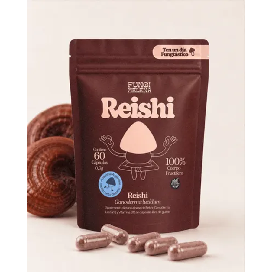 Reishi Fungi Melena 200mg - 60 Cápsulas Adaptógenas