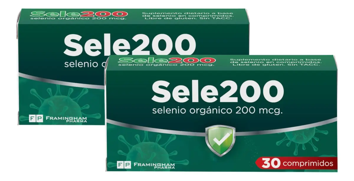 Selenio Orgánico Framingham Pharma Sele200 en Comprimidos, Pack por 2 Unidades
