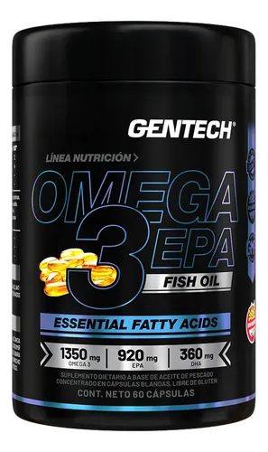 Suplemento Omega 3 Fish Oil Omega 3 EPA920mg DHA 360mg Cápsulas Blandas Gentech