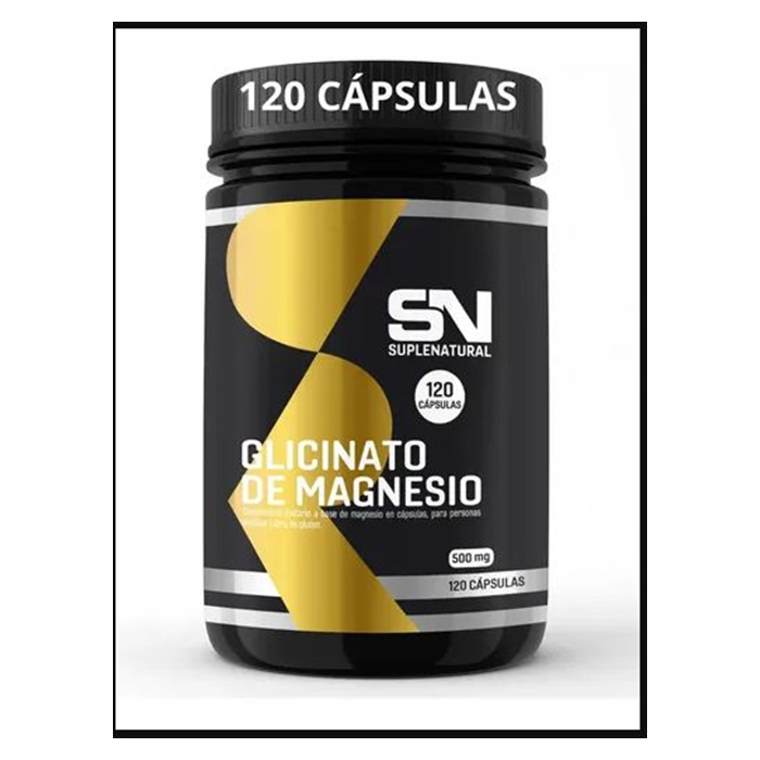 Glicinato de Magnesio SupleNatural 500 mg — 120 cápsulas
