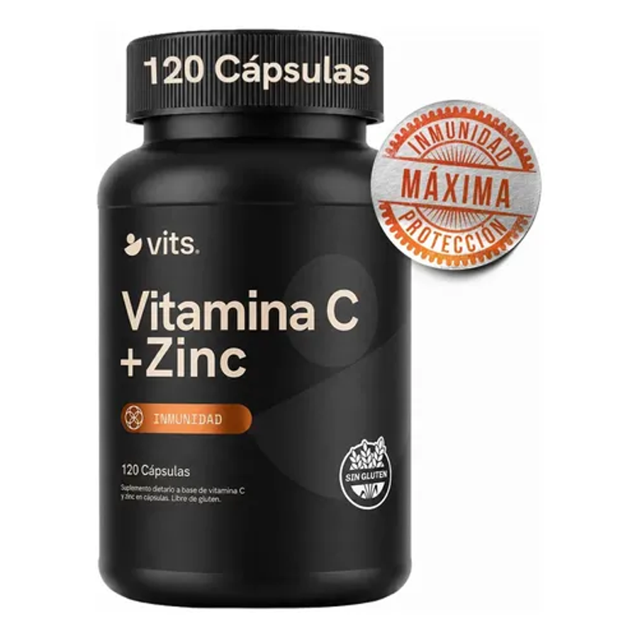 Vitamina C Cápsulas 1000mg + Zinc 120 Cápsulas Suministro Para 2 Meses Protección Y Refuerzo De Sistema Inmune